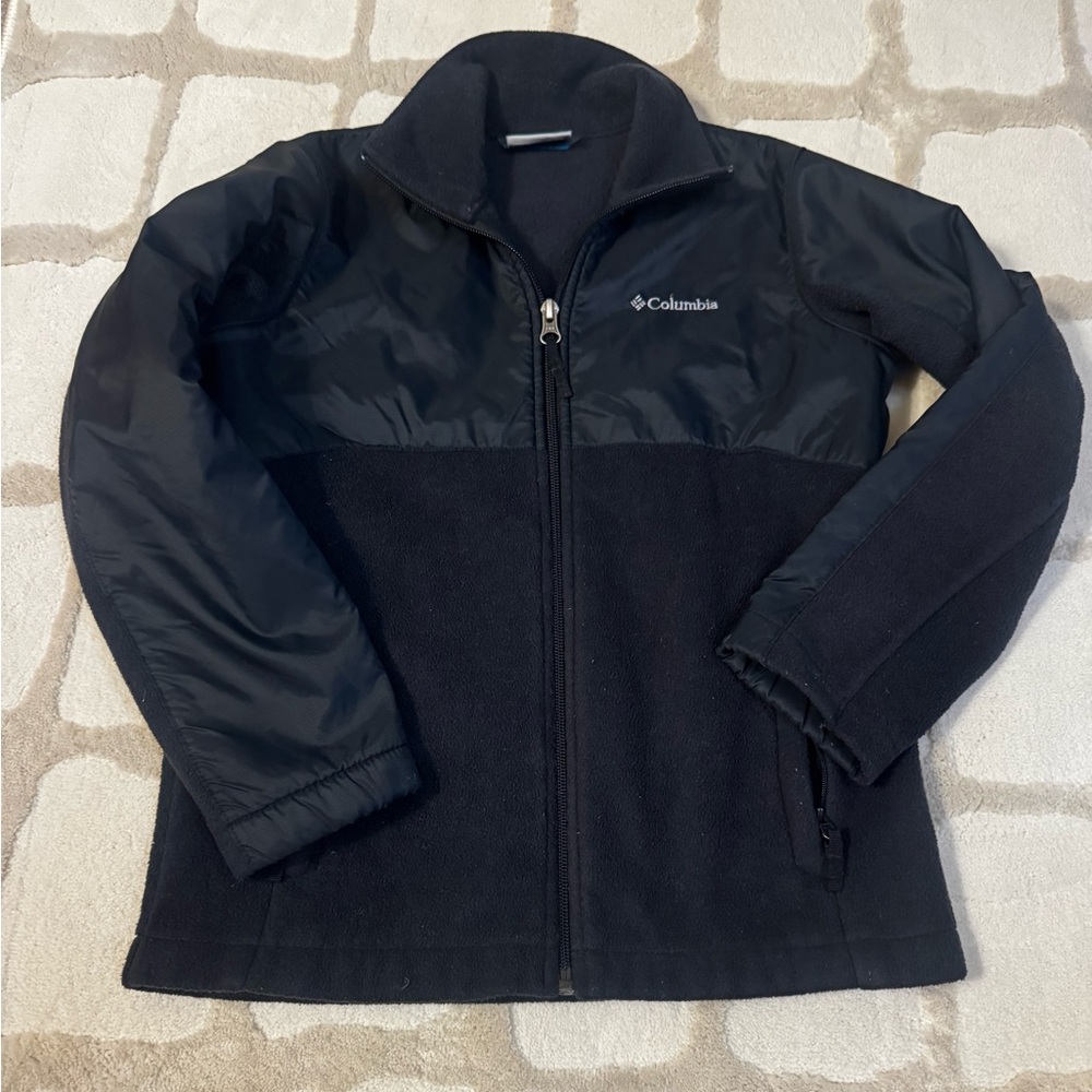 Columbia Youth Small Kids Black Fleece Jacket with Full Zip VGUC
